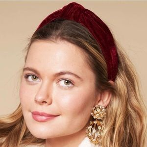 Lele Sadoughi Maroon Velvet Headband